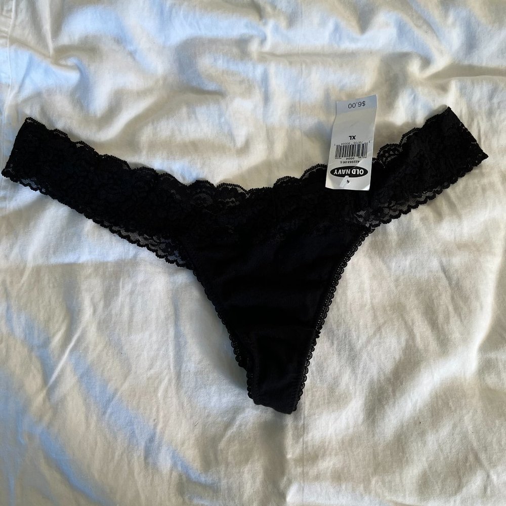 NWT Old Navy Intimates Thong, Black, Size XL